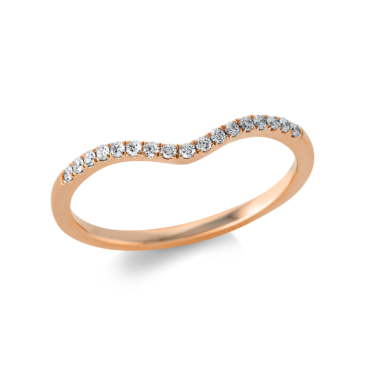 diamond full cut  modern woman ring in red gold