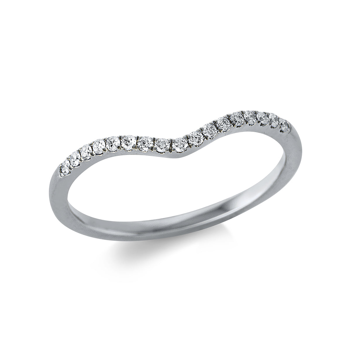 diamond full cut  modern woman ring in white gold