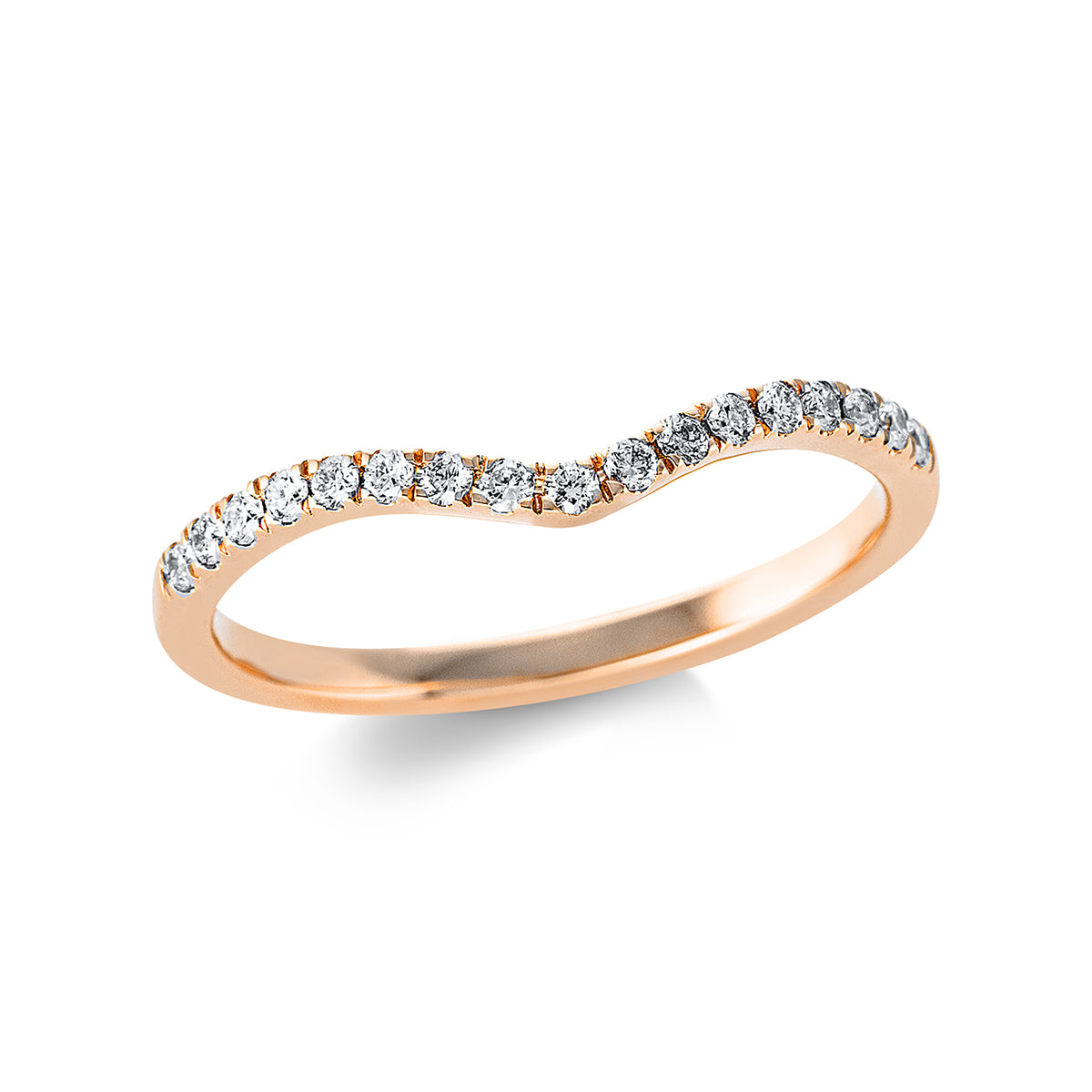 diamond full cut  modern woman ring in red gold