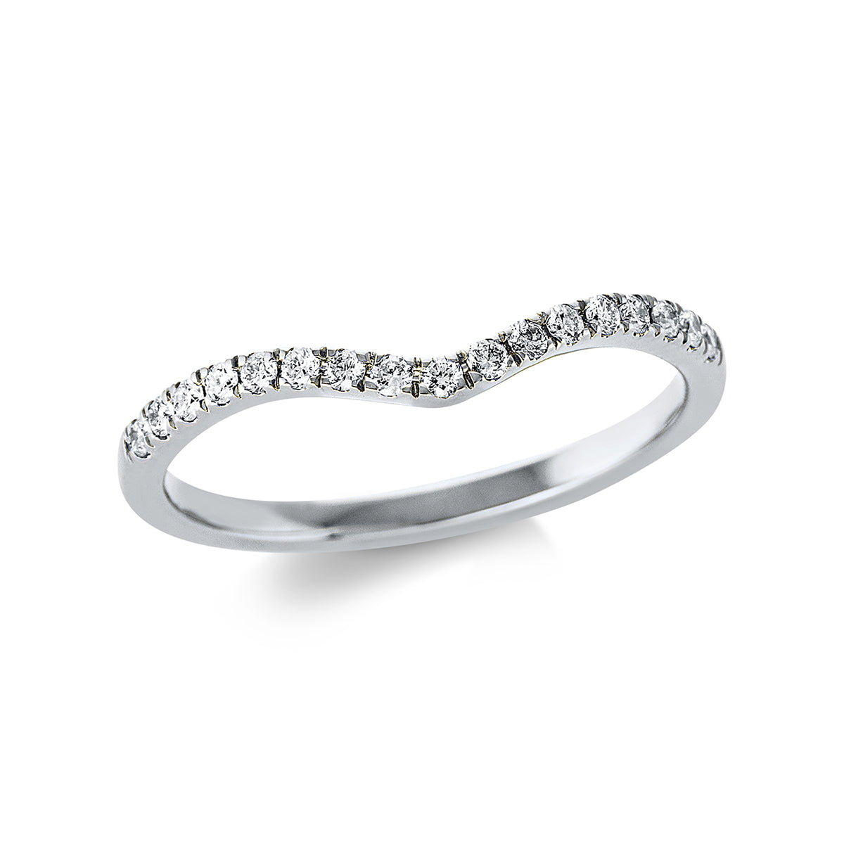 diamond full cut  modern woman ring in white gold