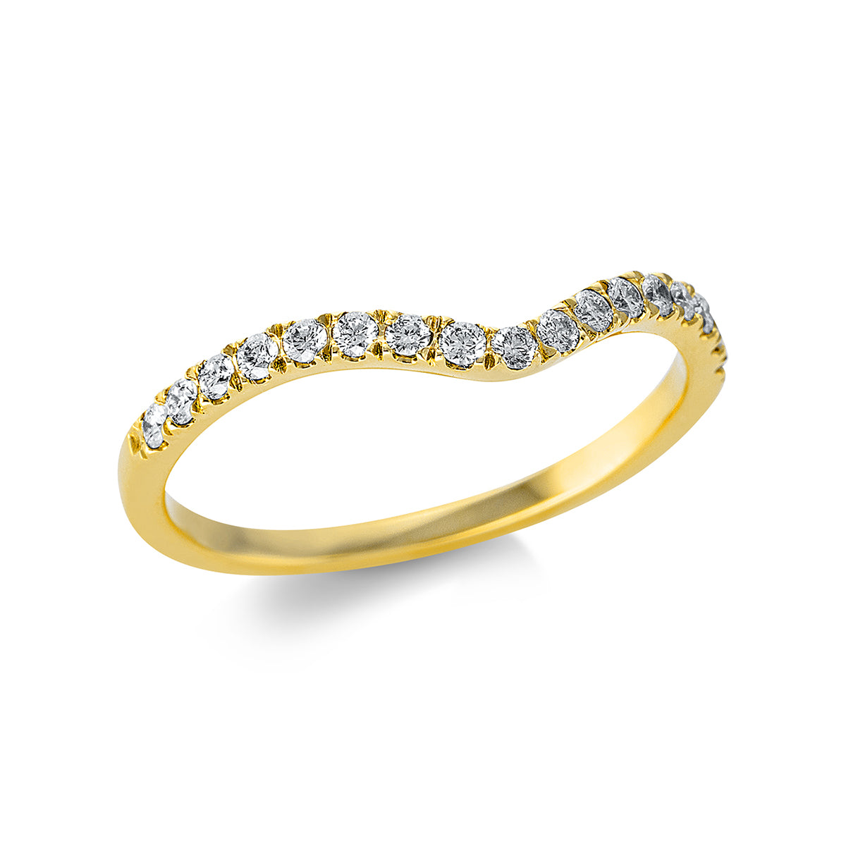 diamond full cut  modern woman ring in yellow gold