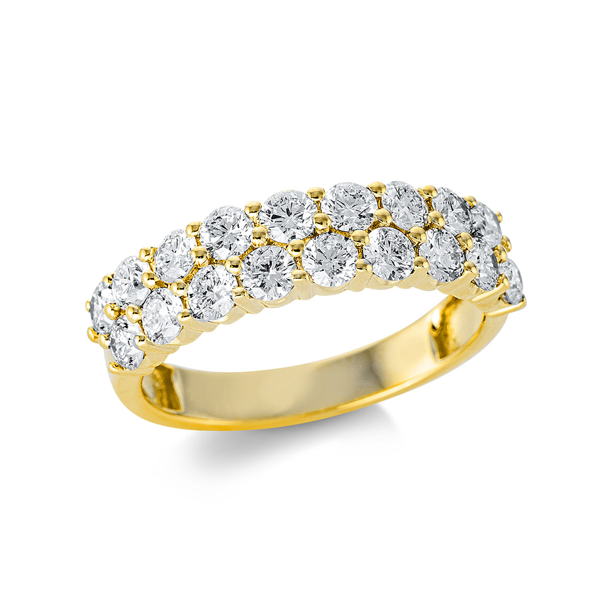 diamond full cut  pavé ring in yellow gold
