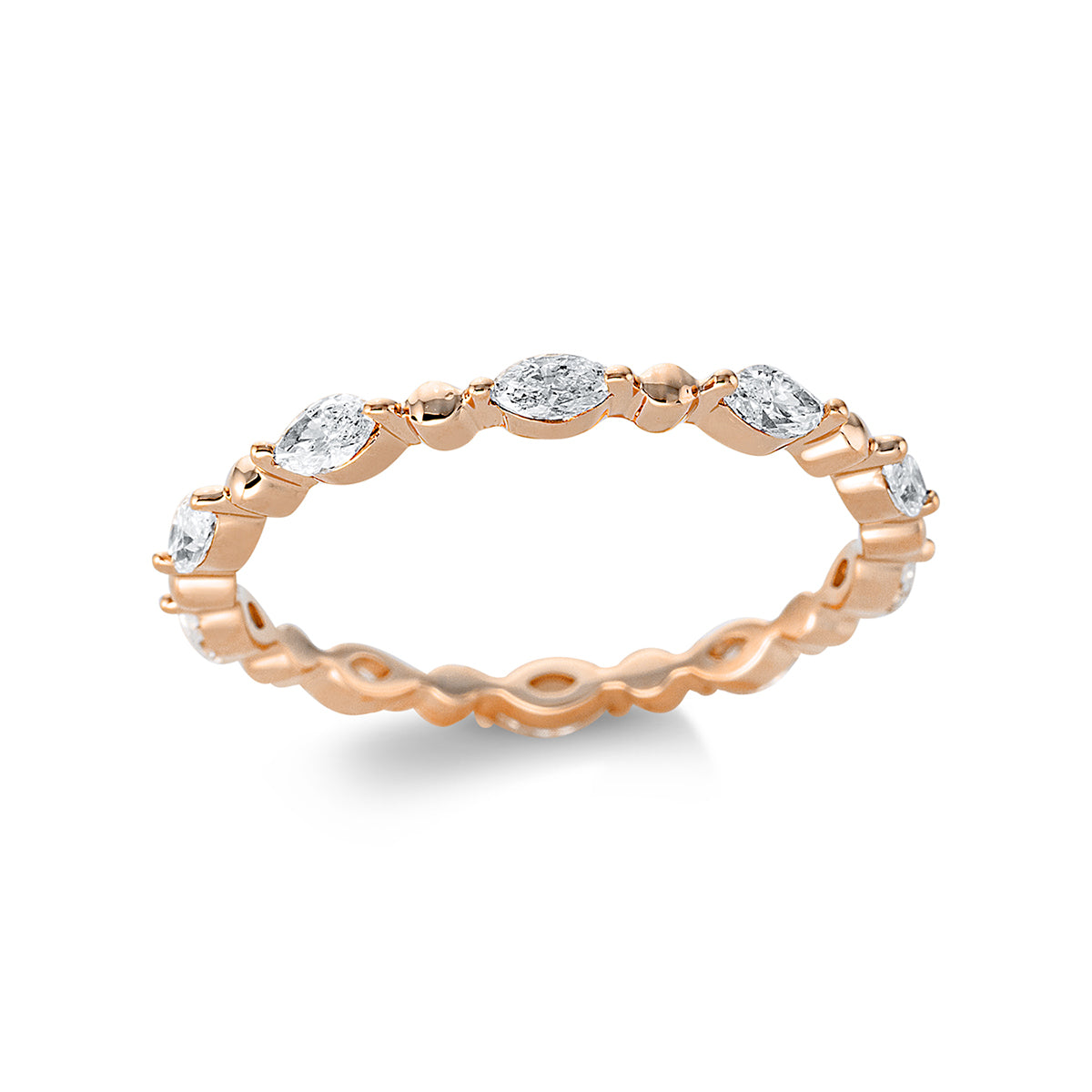 marquise  modern woman ring in red gold