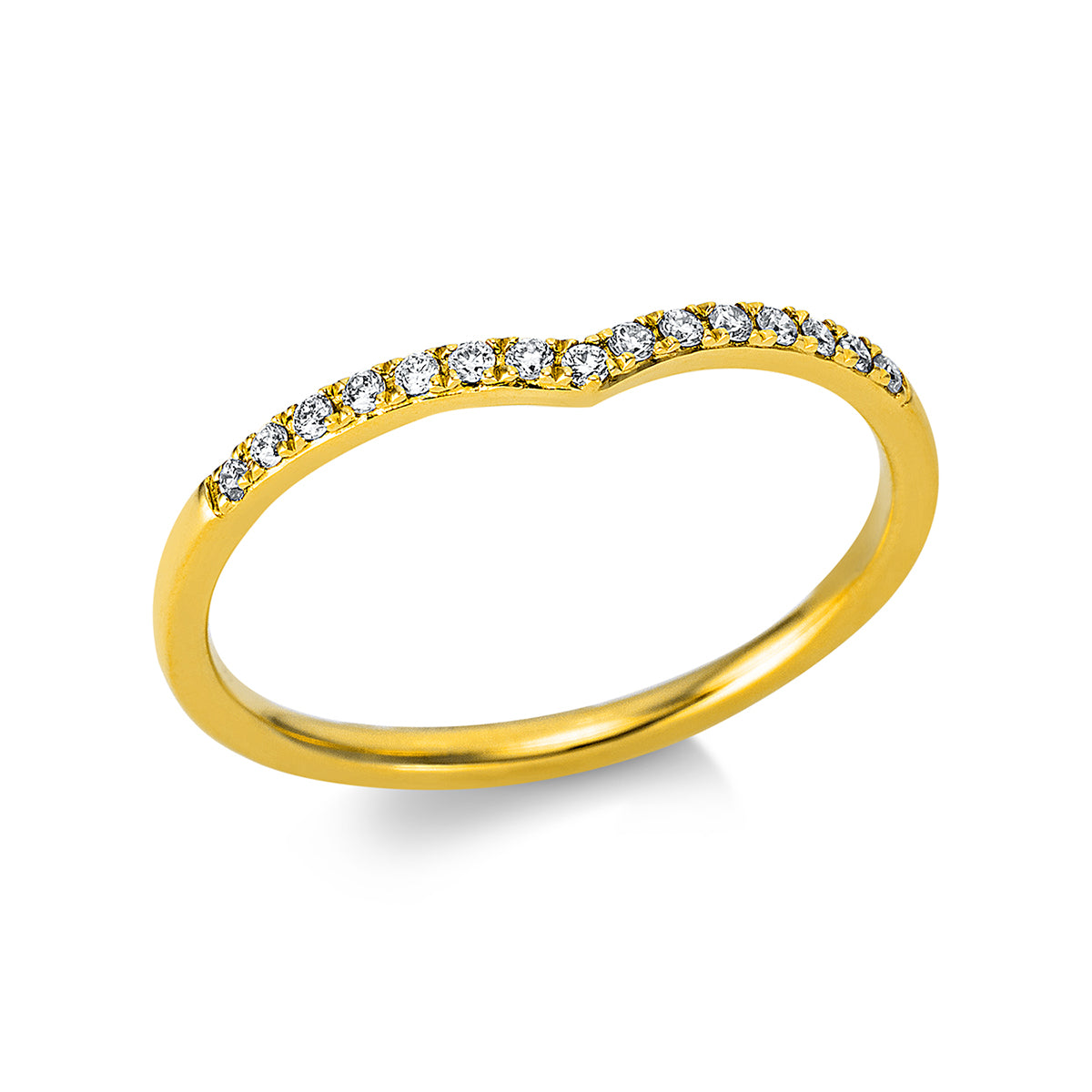 diamond full cut  modern woman ring in yellow gold