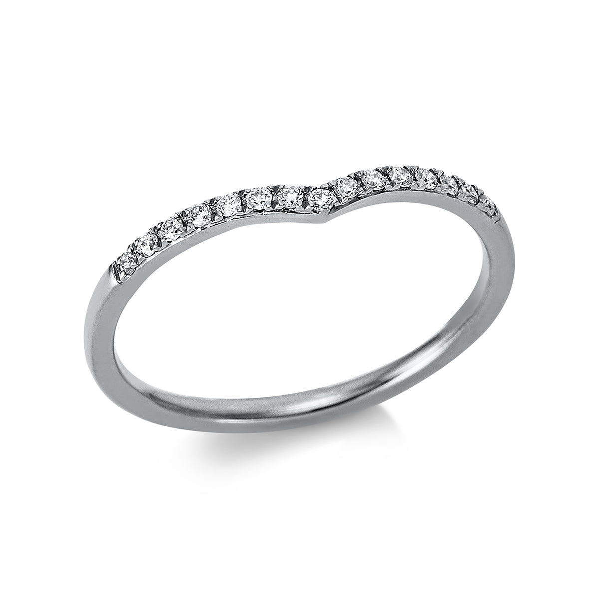 diamond full cut  modern woman ring in white gold