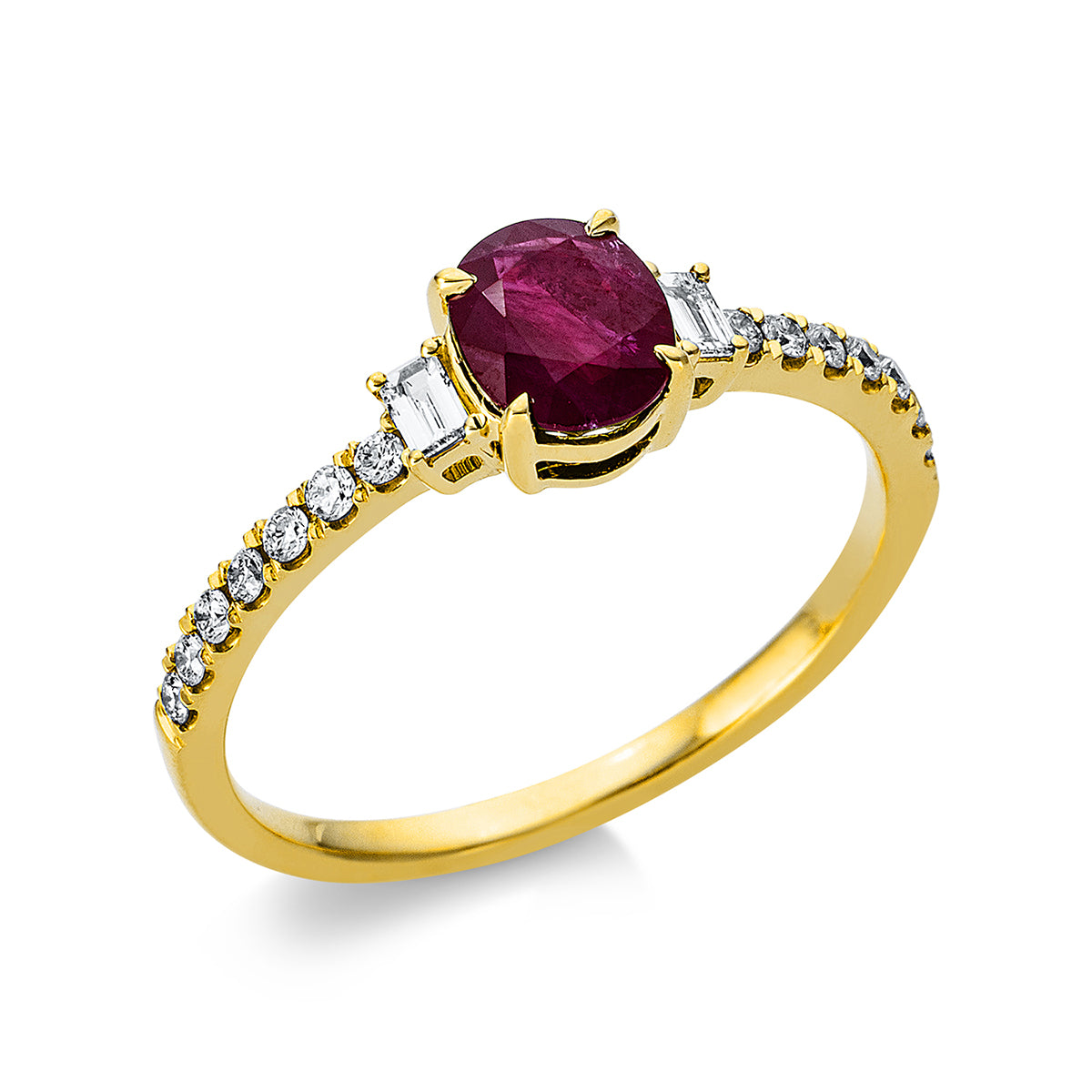 colored stone classic ring - 1BL24