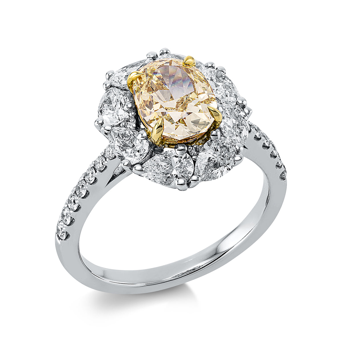 ring met gekleurde diamant - 1BV36