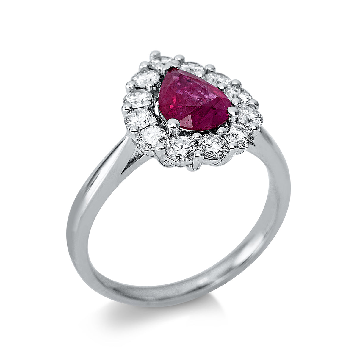 Klassieke ring met gekleurde steen - 1BZ44