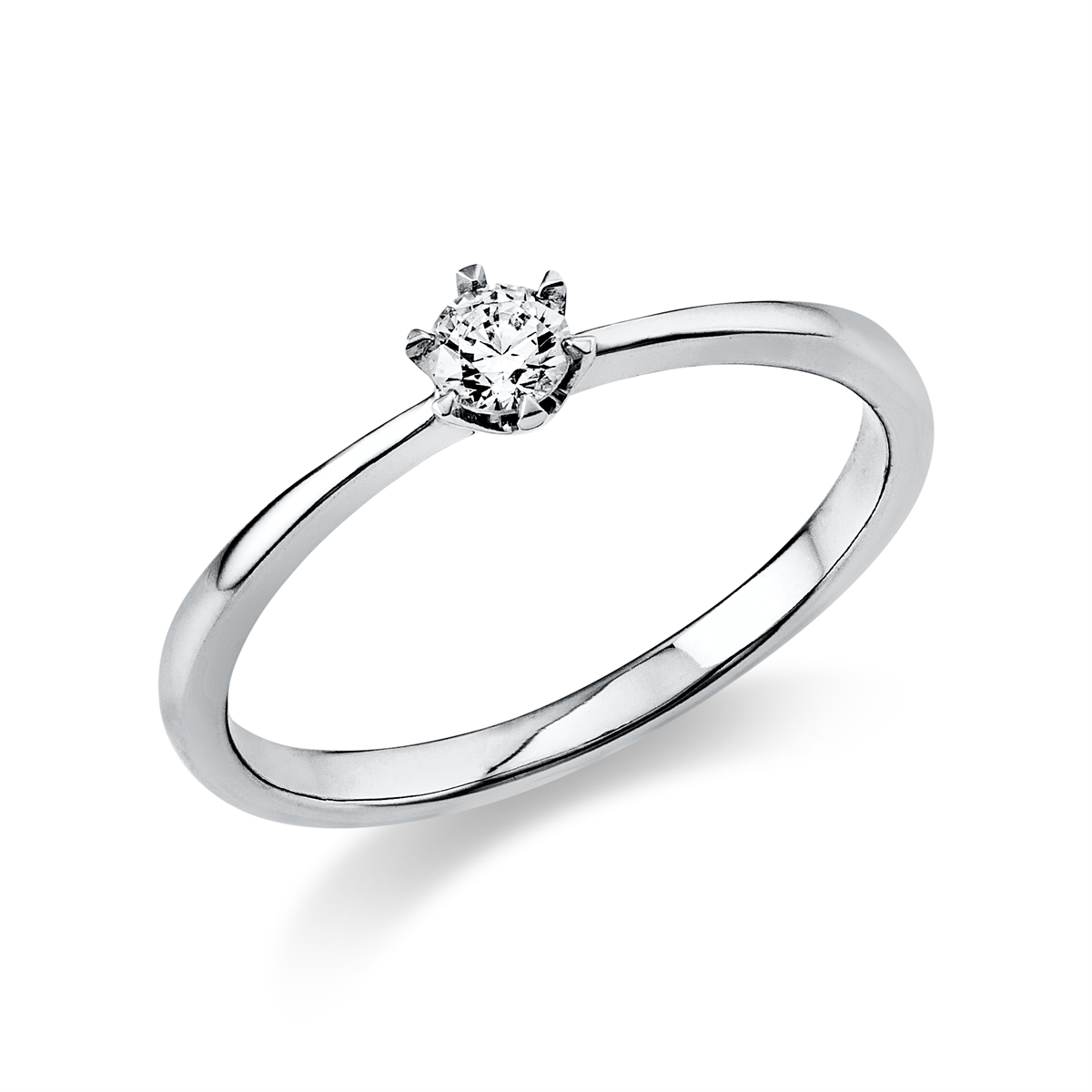 diamond full cut  solitaire ring in white gold