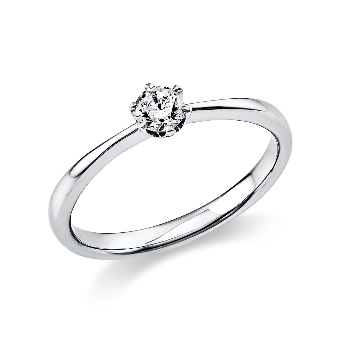 diamond full cut  solitaire ring in white gold