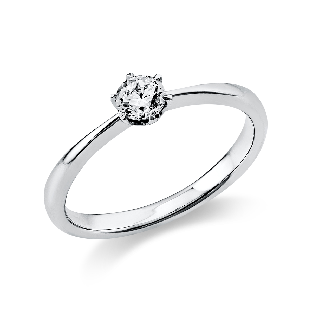 diamond full cut  solitaire ring in white gold