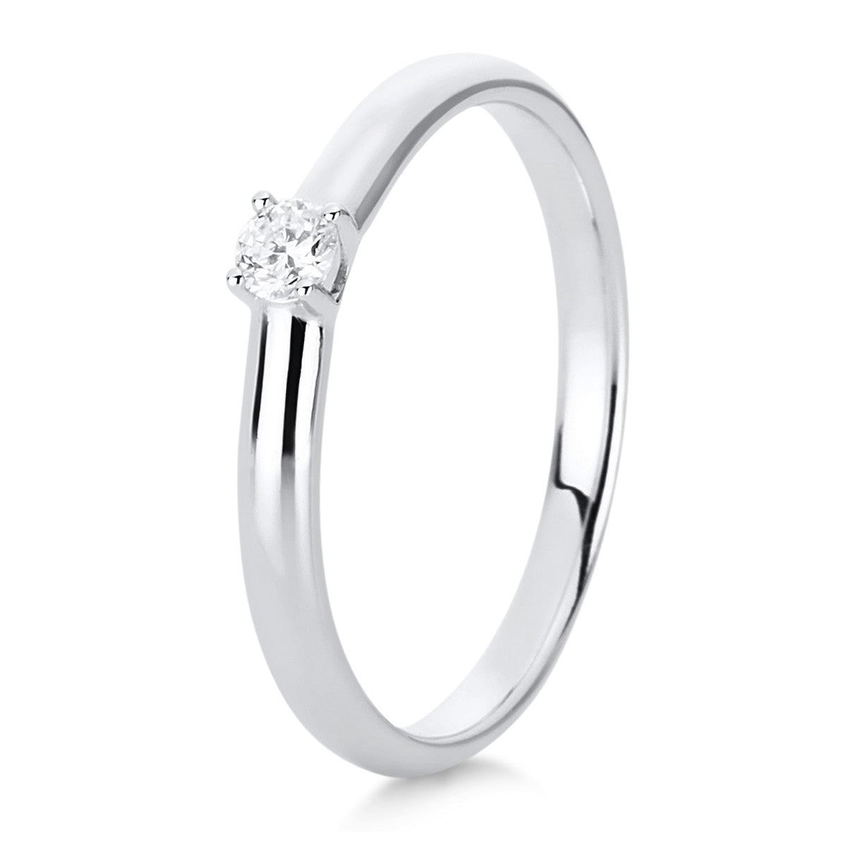 diamond full cut  solitaire ring in white gold
