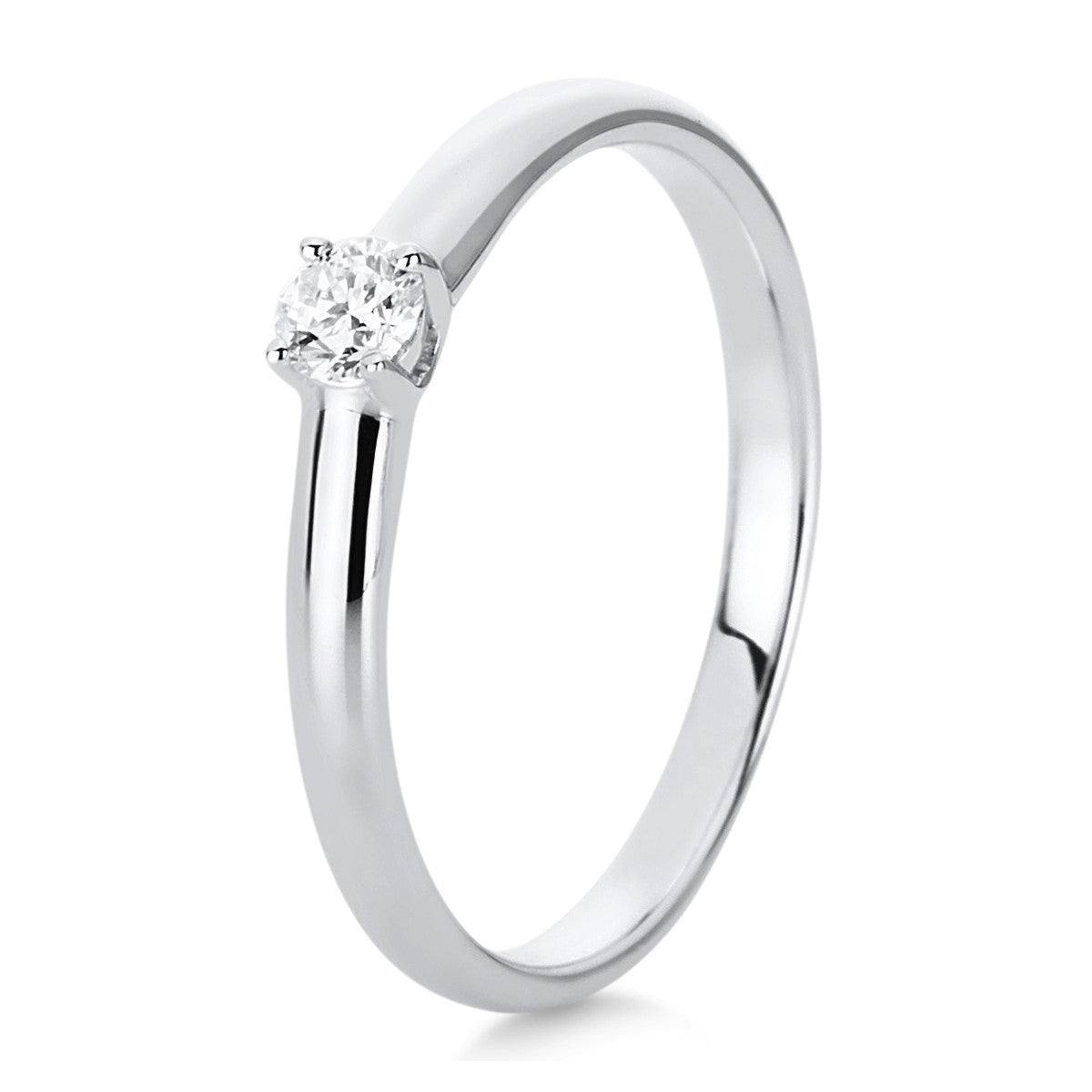 diamond full cut  solitaire ring in white gold