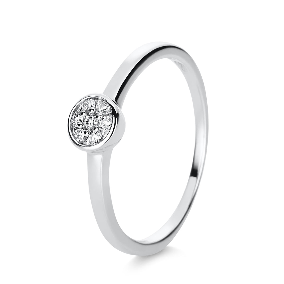 diamond full cut  illusion classic ring in white gold