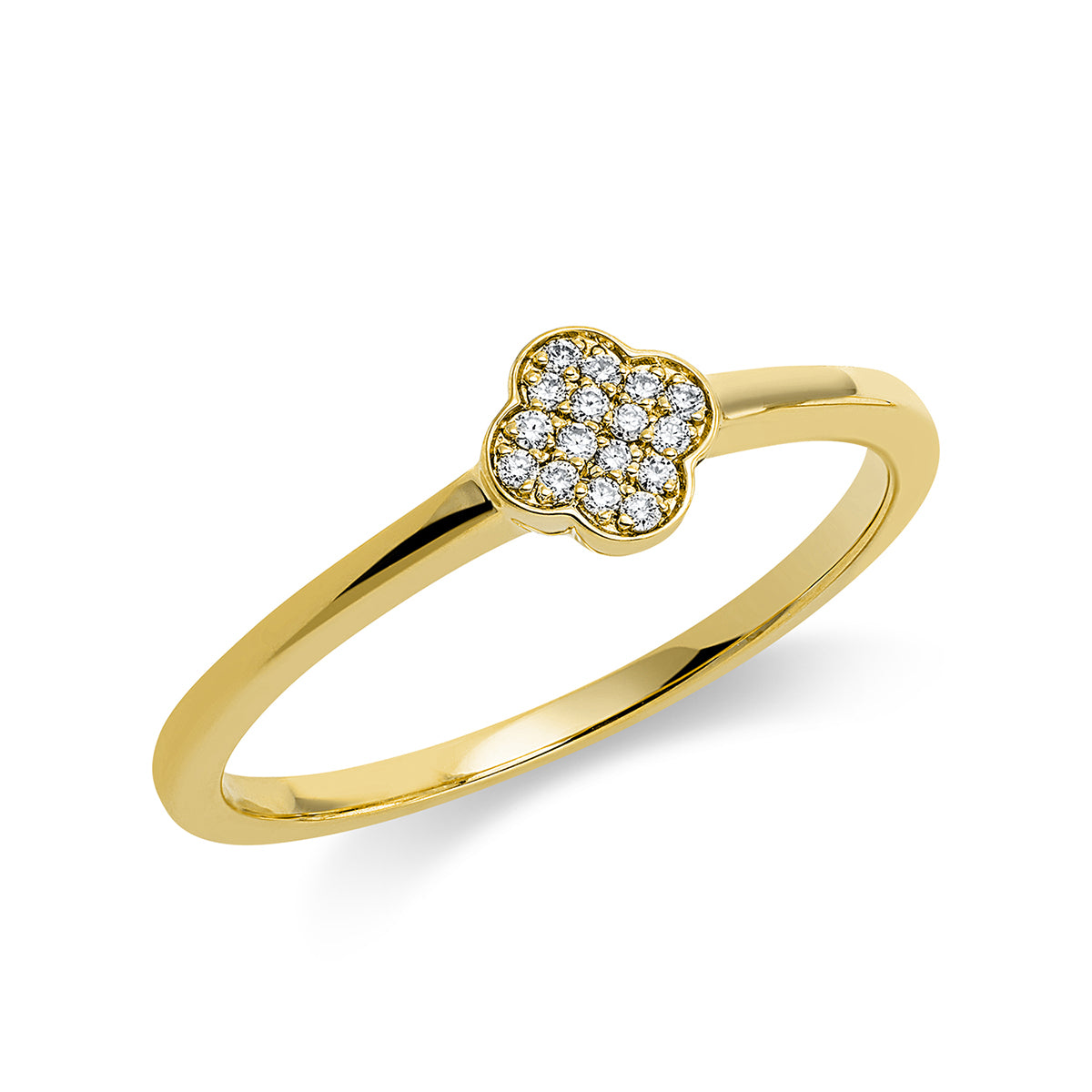 diamond full cut  pavé ring in yellow gold
