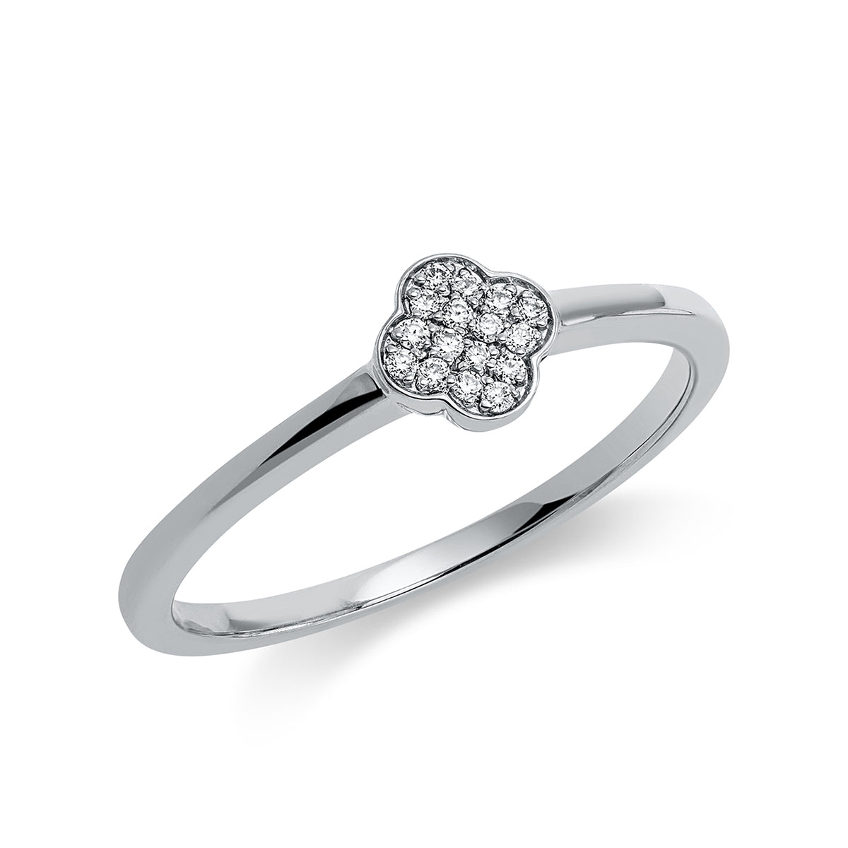 diamond full cut  pavé ring in white gold