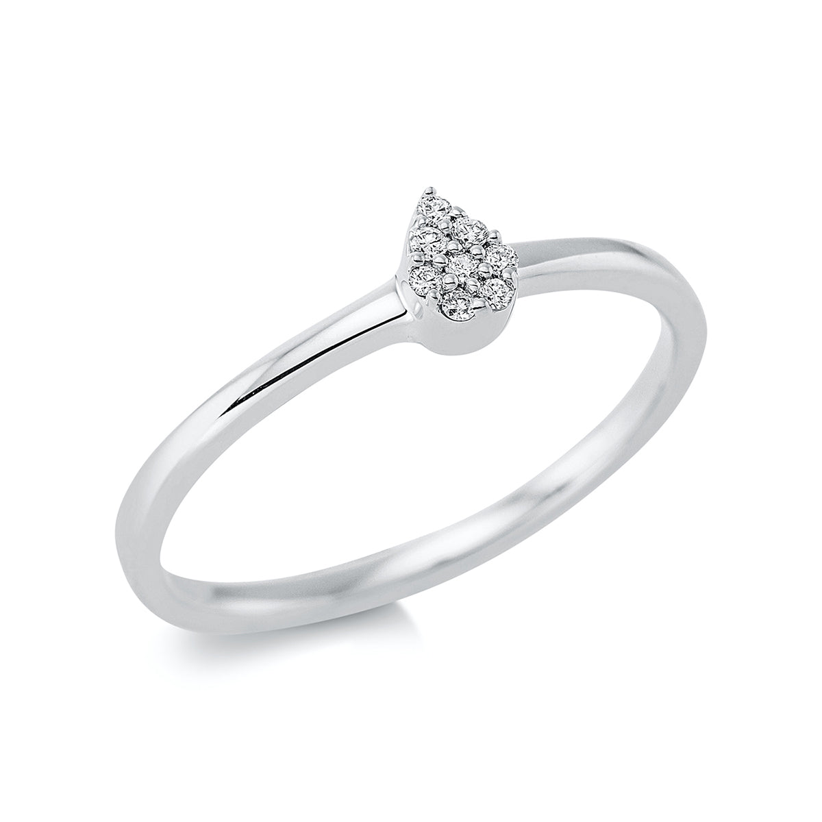 diamond full cut  illusion classic ring in white gold