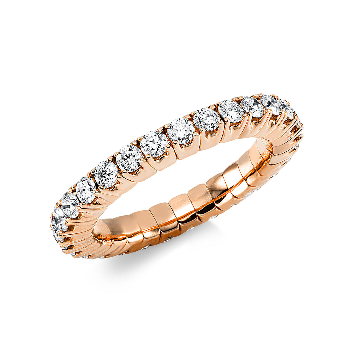 diamond full cut  flex ring in red gold