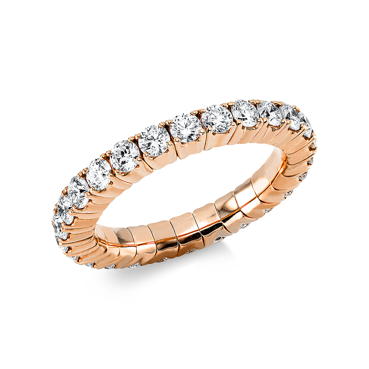 diamond full cut  flex ring in red gold