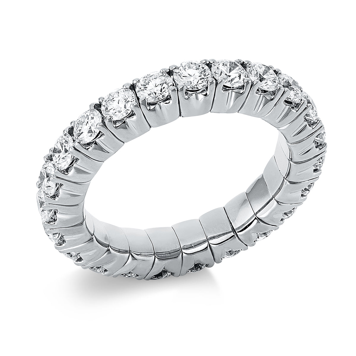 diamond full cut  flex ring in white gold
