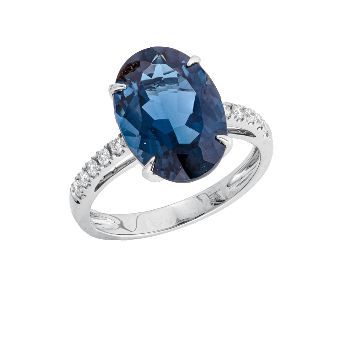 diamond full cut topaz colored stone fashion ring in white gold