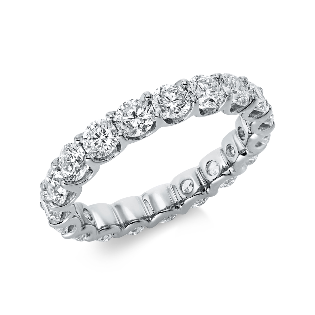 diamond full cut  eternity full ring in white gold