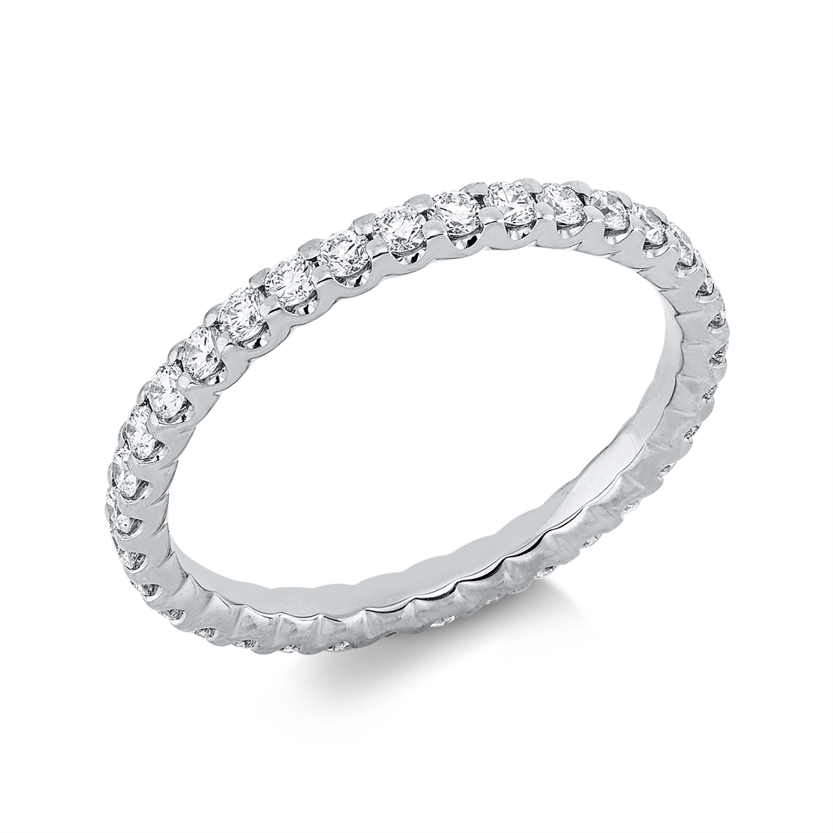 diamond full cut  eternity full ring in white gold