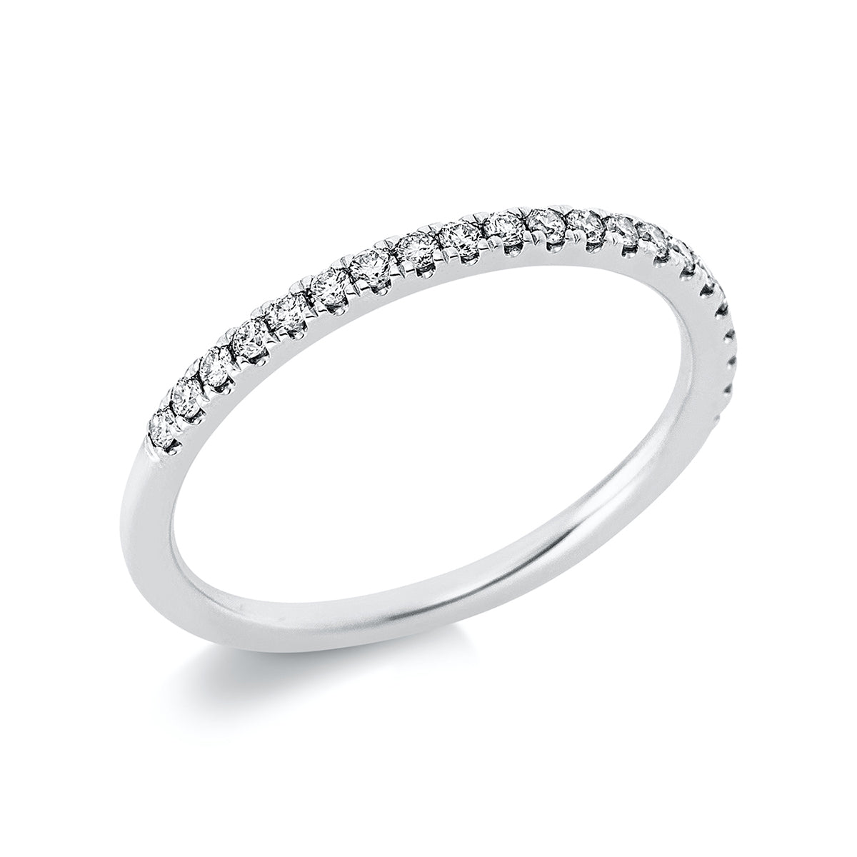 diamond full cut  eternity half ring in platinum