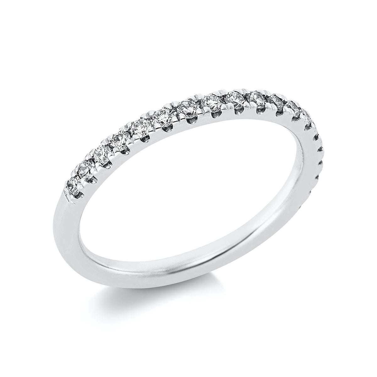 diamond full cut  eternity half ring in platinum