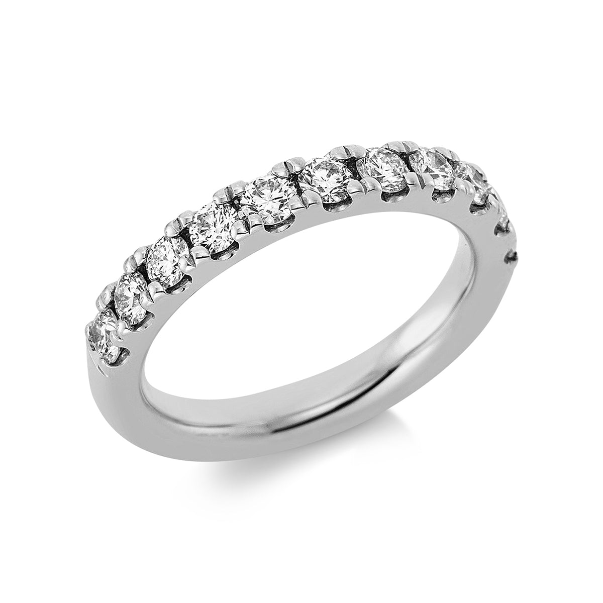 diamond full cut  eternity half ring in platinum