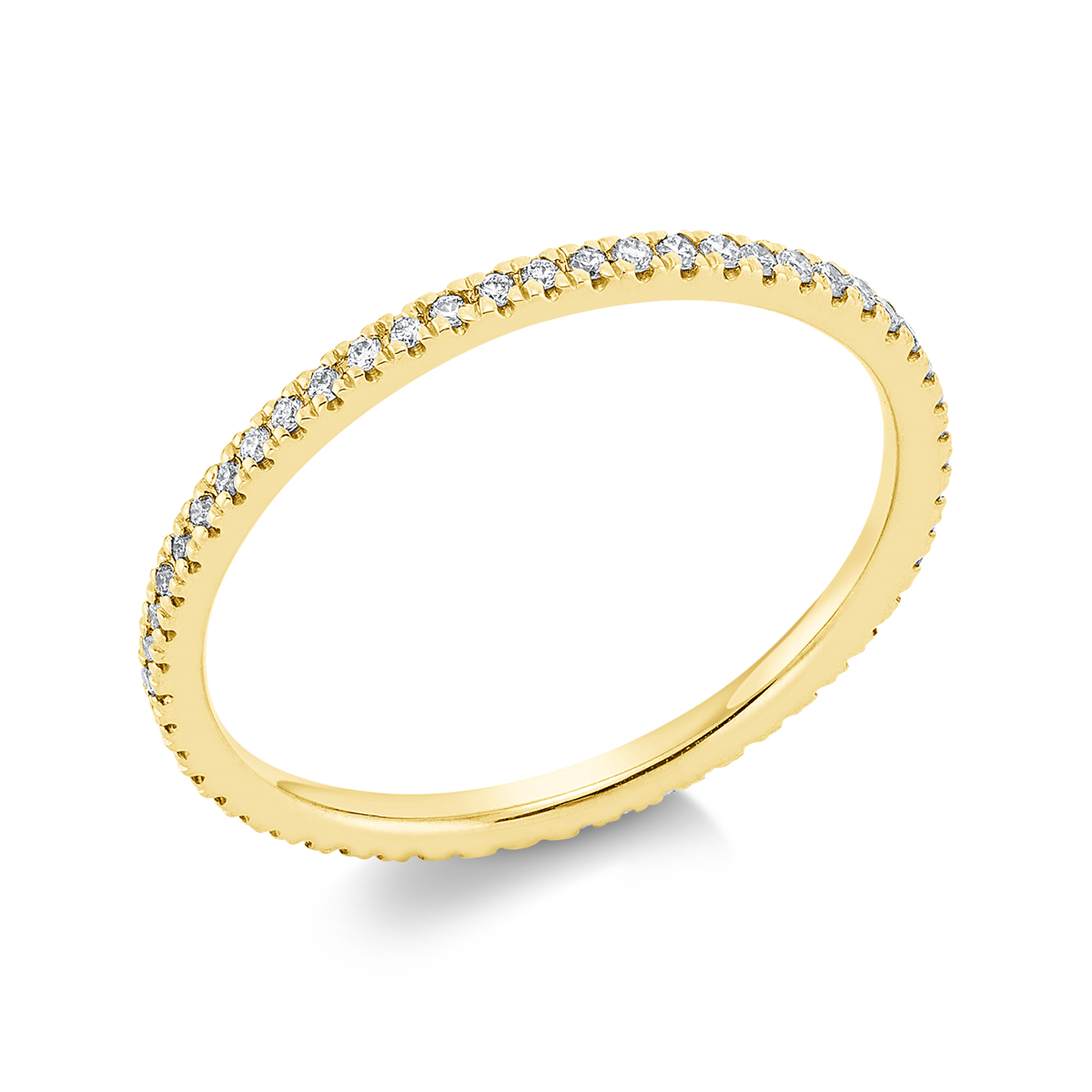 diamond full cut  eternity full ring in yellow gold
