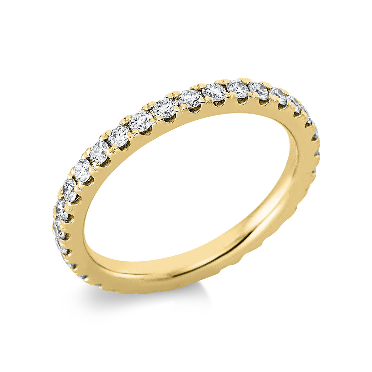 diamond full cut  eternity full ring in yellow gold