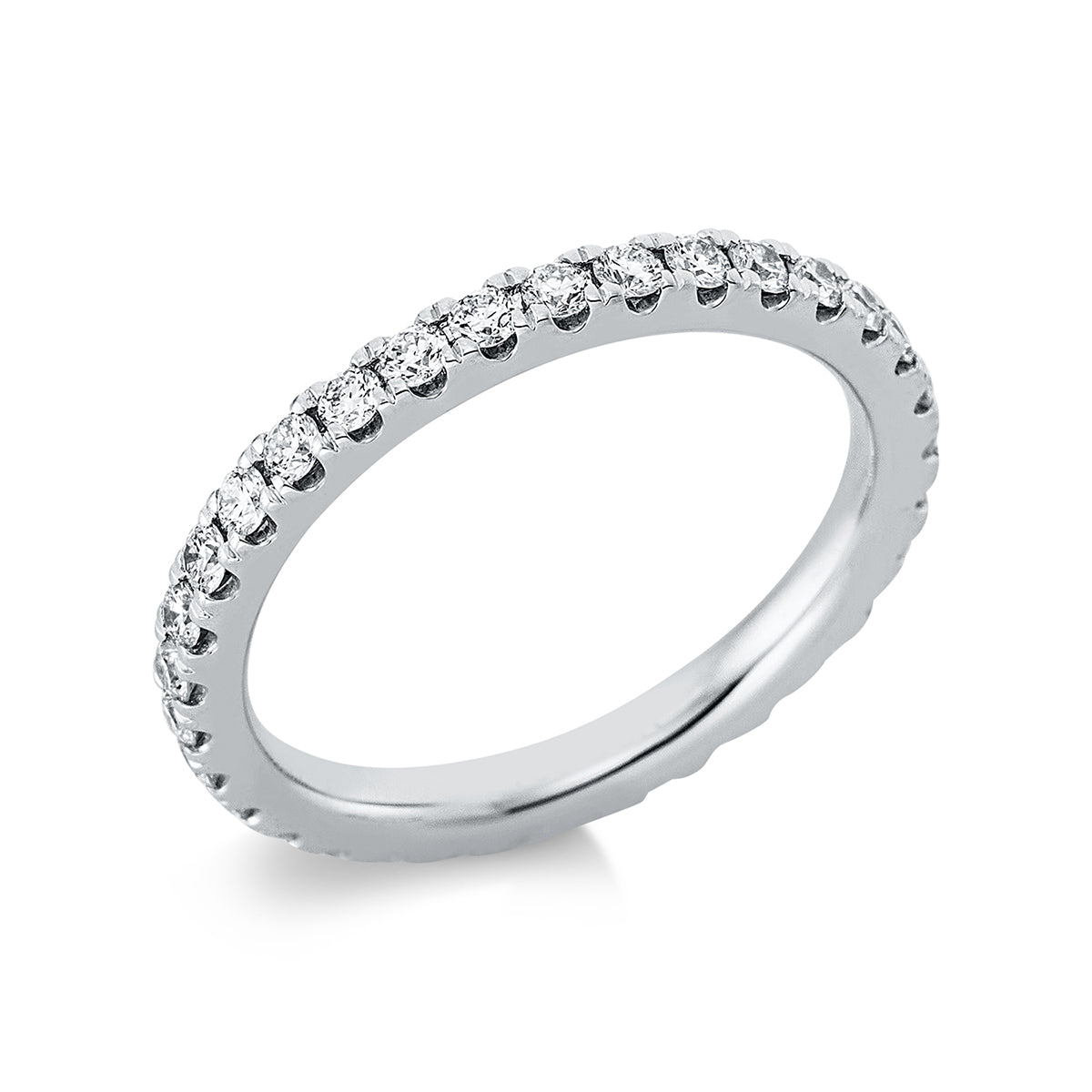 diamond full cut  eternity full ring in platinum
