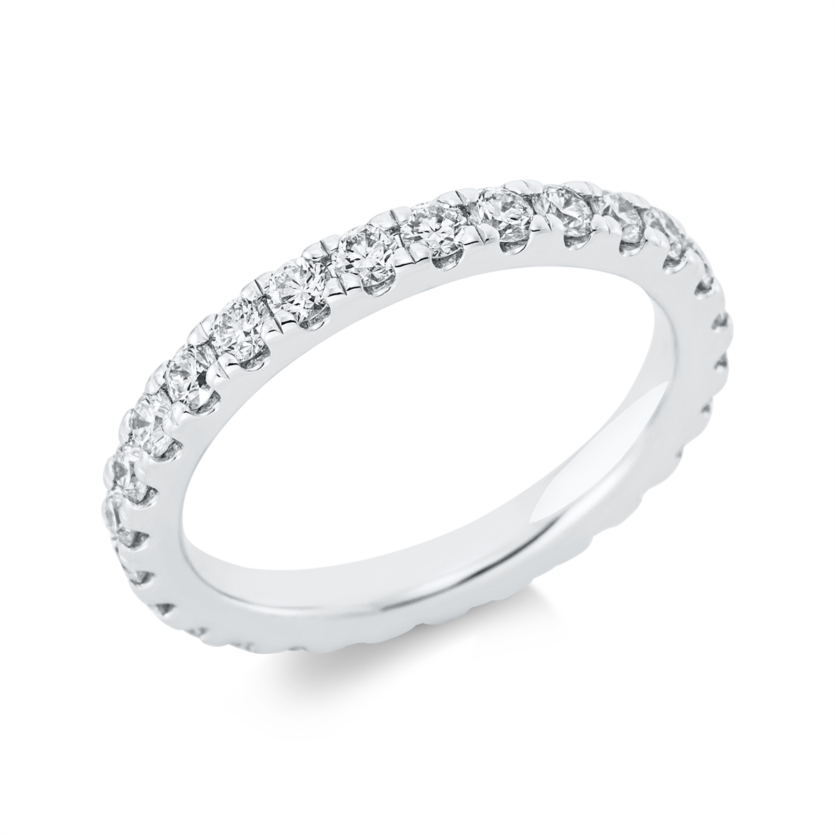 diamond full cut  eternity full ring in white gold