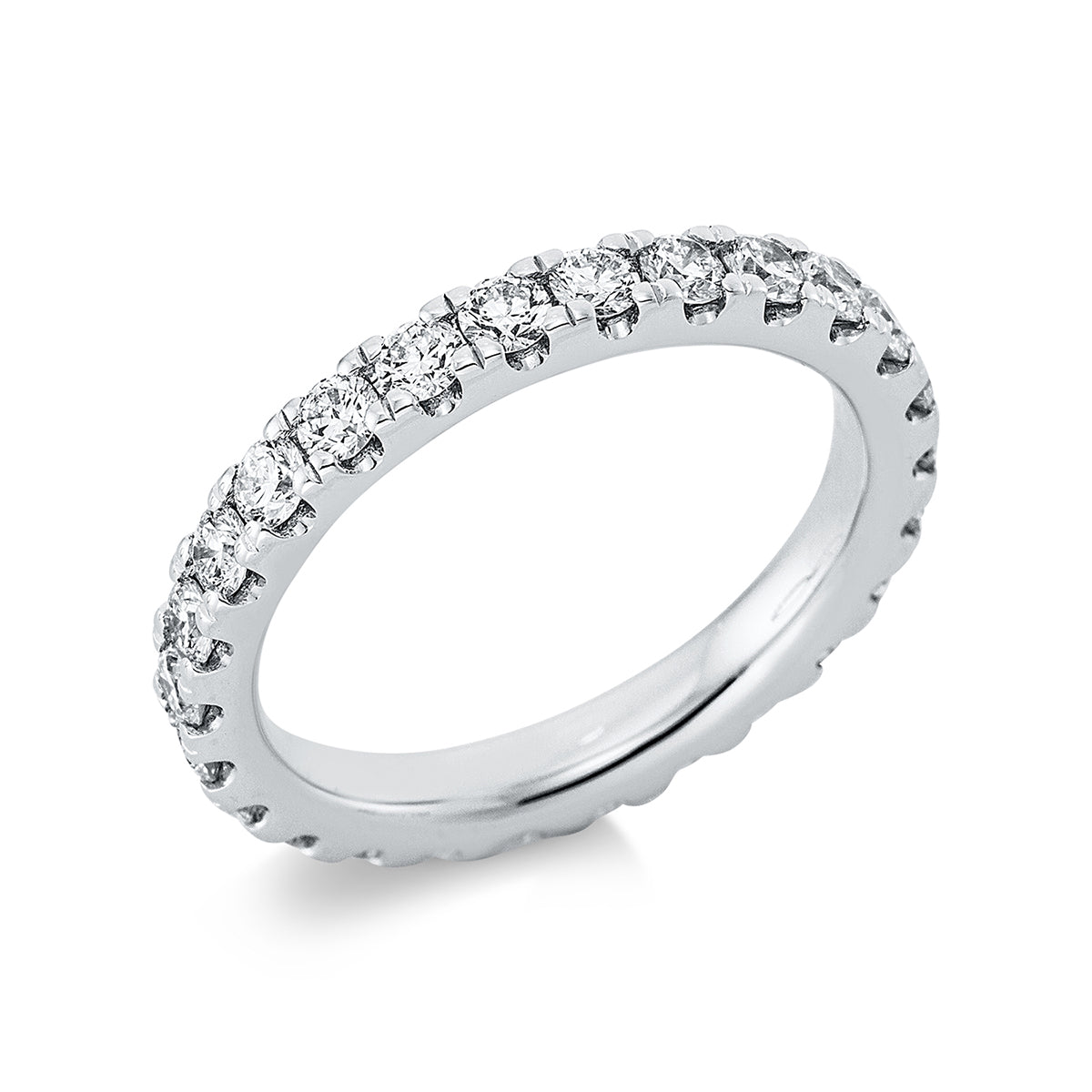 diamond full cut  eternity full ring in white gold