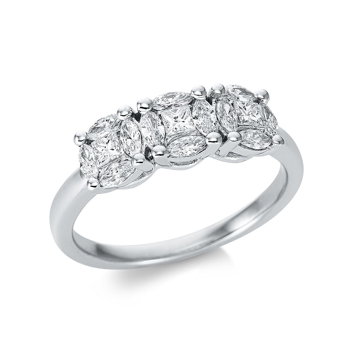 marquise  illusion classic ring in white gold