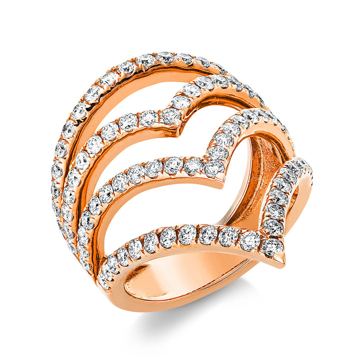 diamond full cut  exclusive ring in red gold