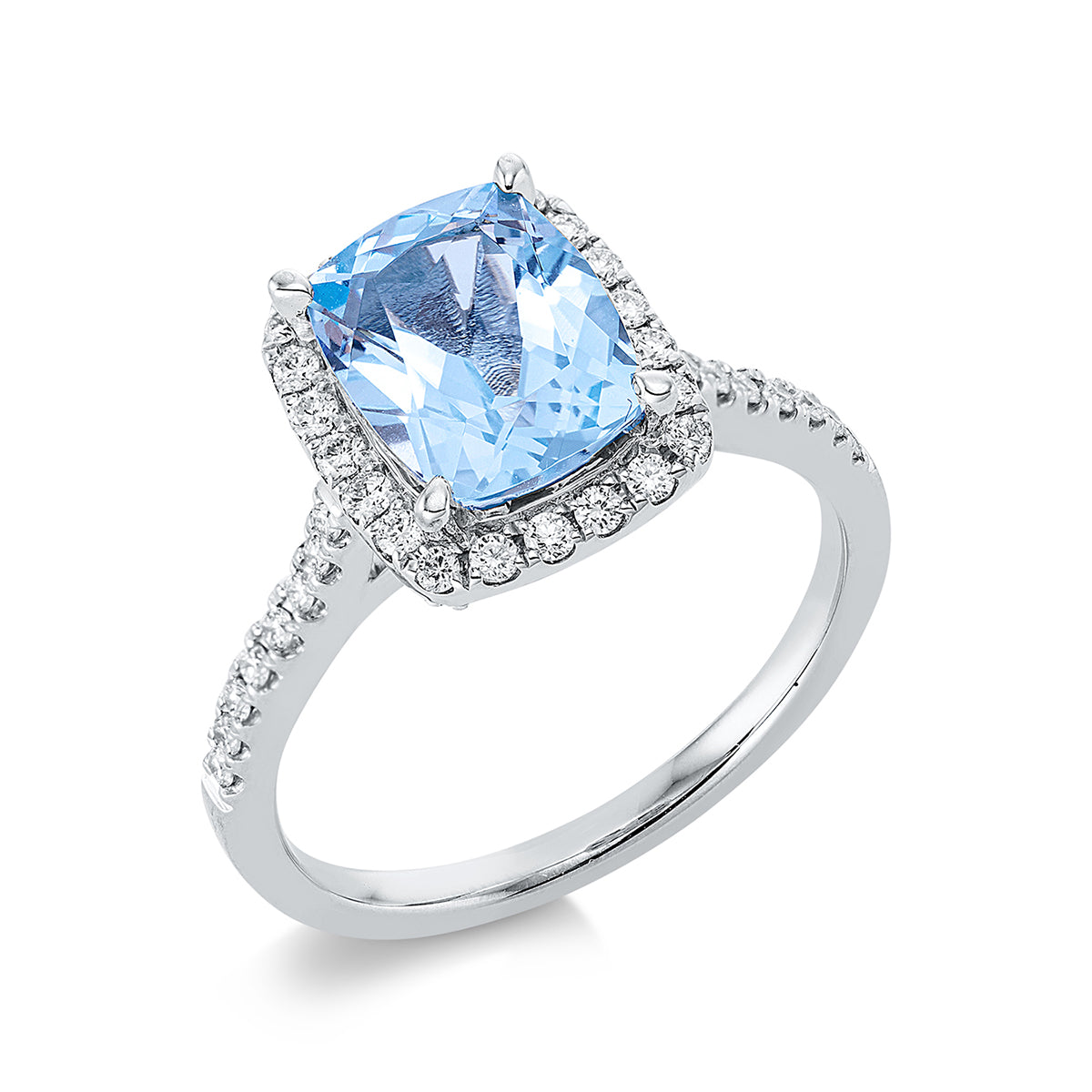 diamond full cut topaz colored stone fashion ring in white gold