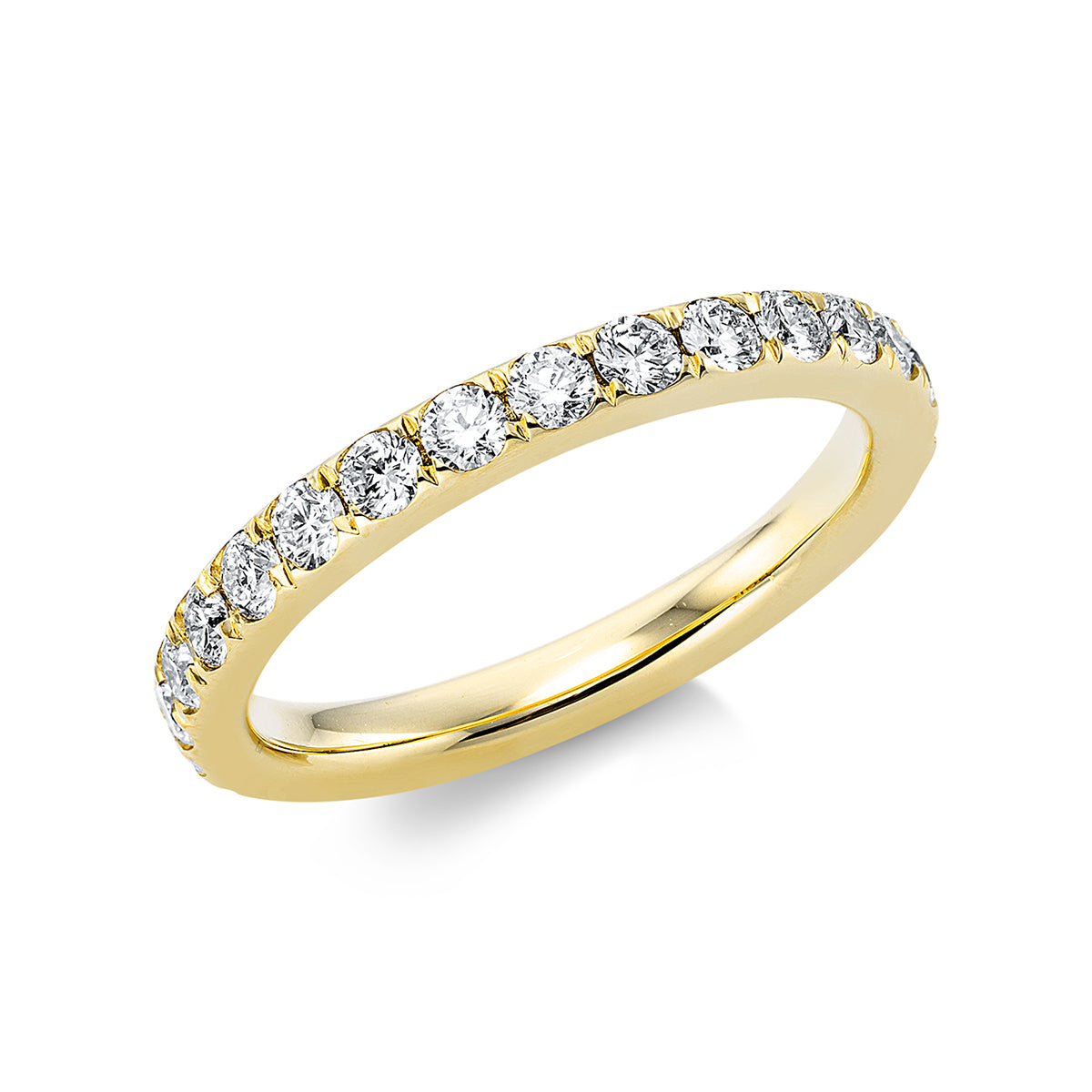 diamond full cut  eternity full ring in yellow gold