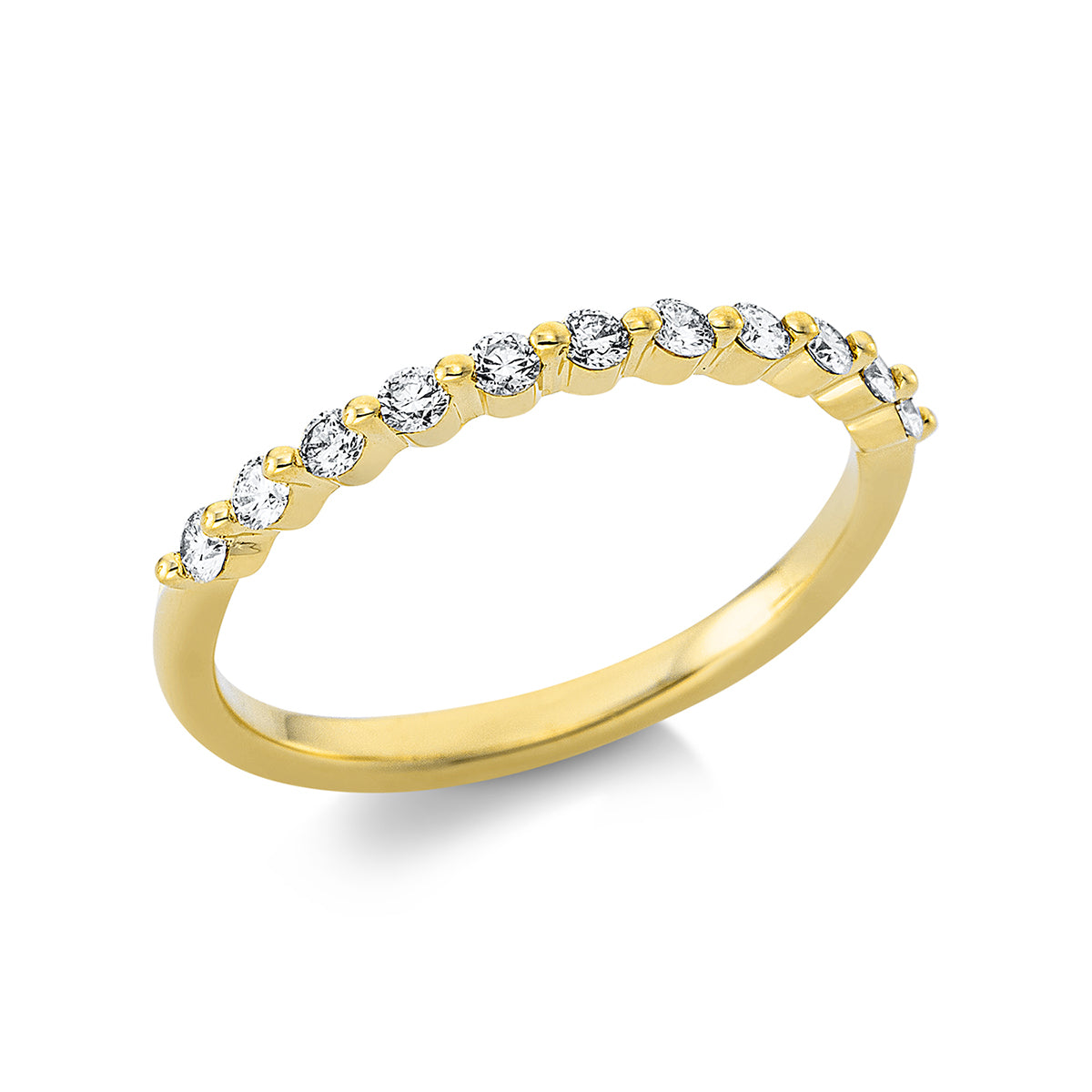 diamond full cut  modern woman ring in yellow gold