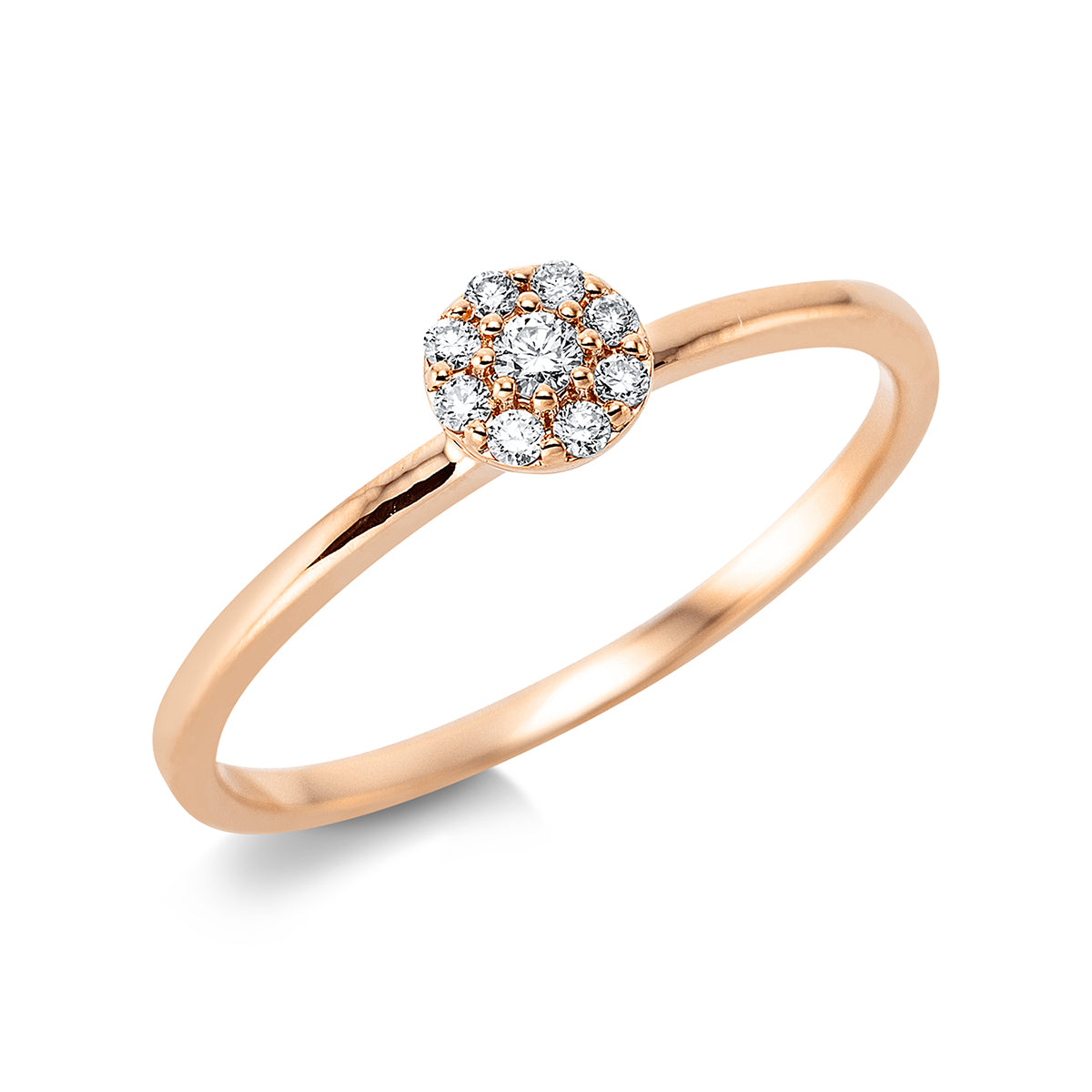 diamond full cut  illusion classic ring in red gold