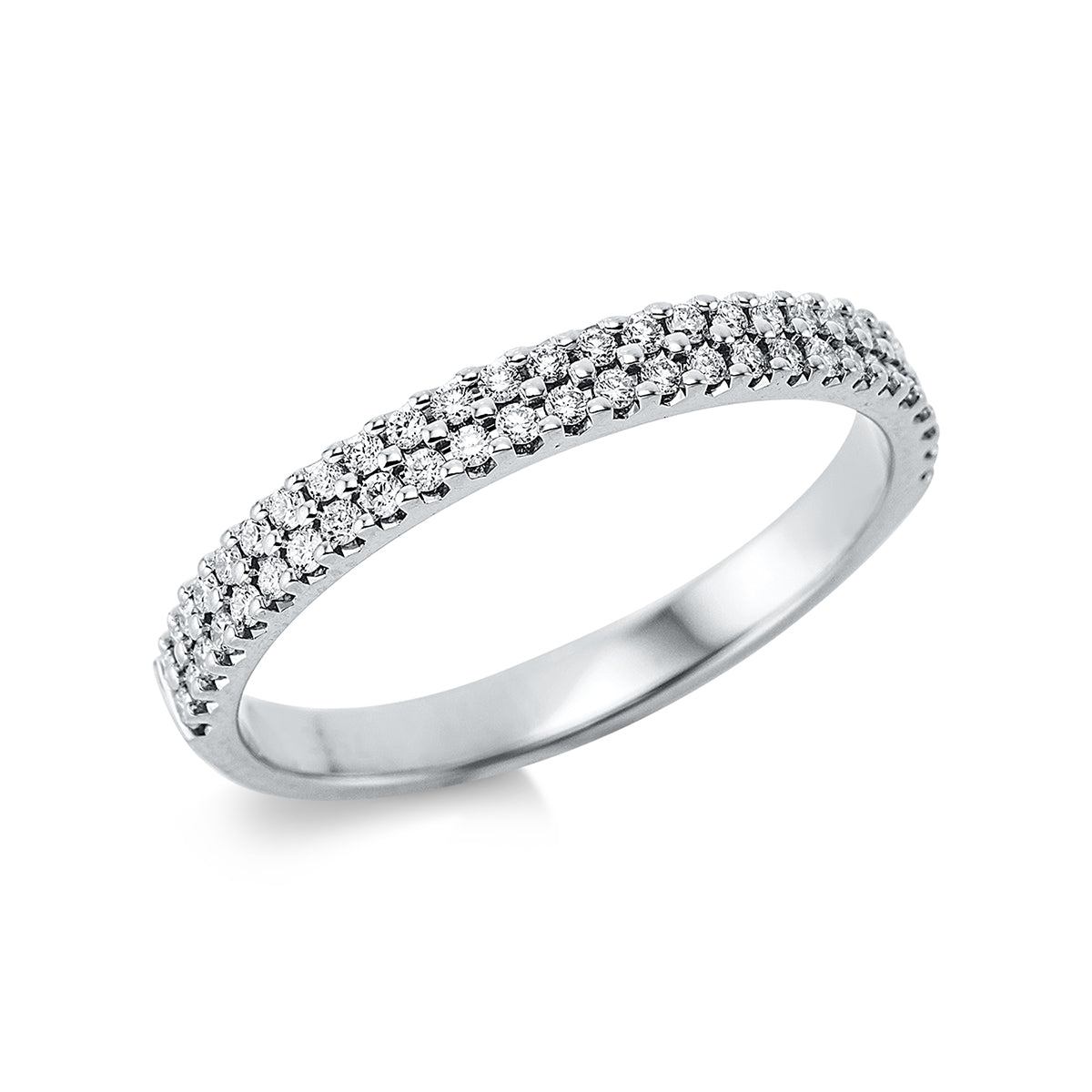 diamond full cut  pavé ring in white gold