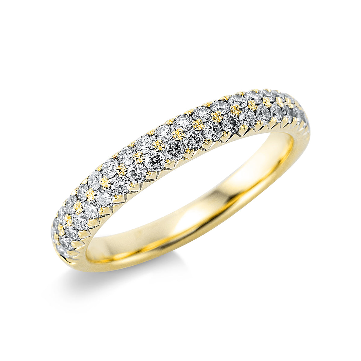 diamond full cut  pavé ring in yellow gold