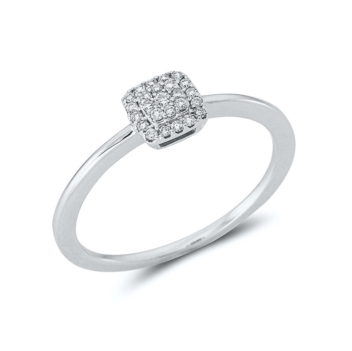 diamond full cut  illusion classic ring in white gold