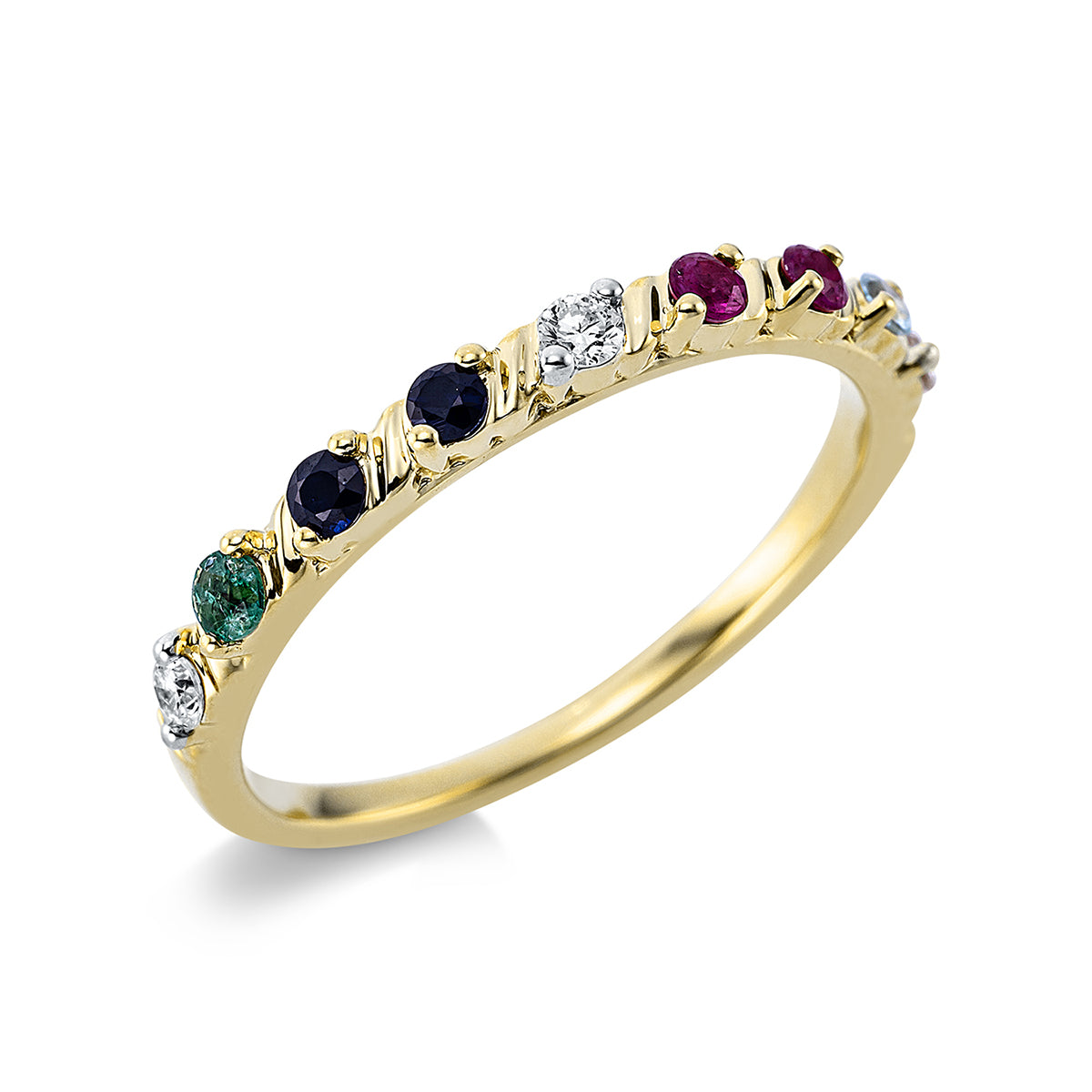 gekleurde steen klassieke ring - 1CP62