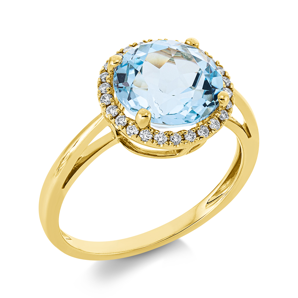 diamond full cut topaz colored stone fashion ring in yellow gold