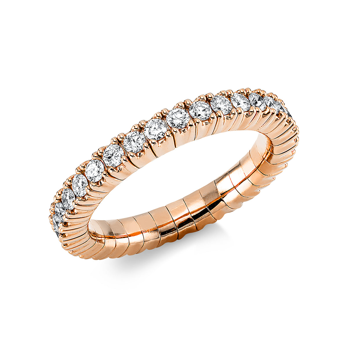 diamond full cut  flex ring in red gold