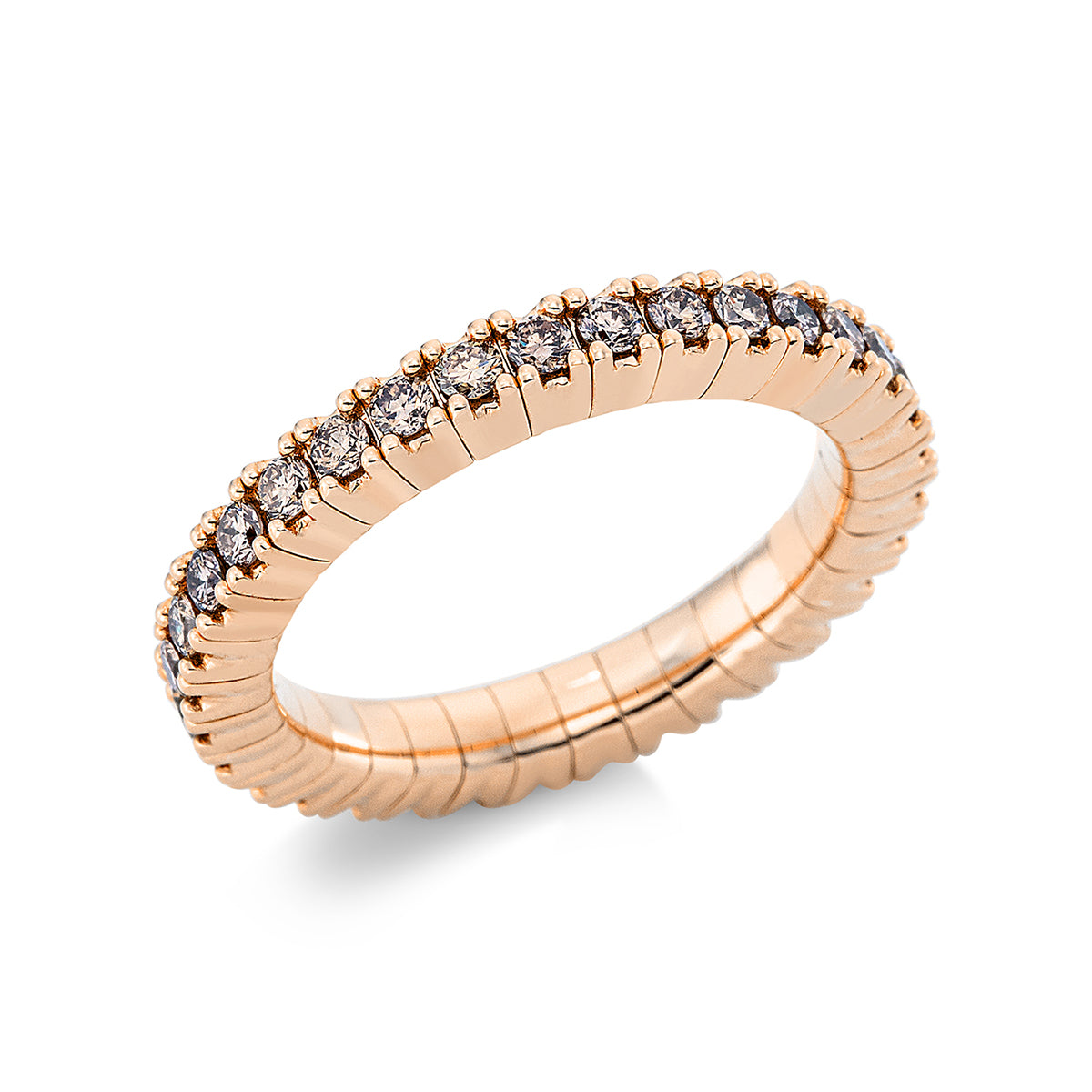 diamond full cut  flex ring in red gold