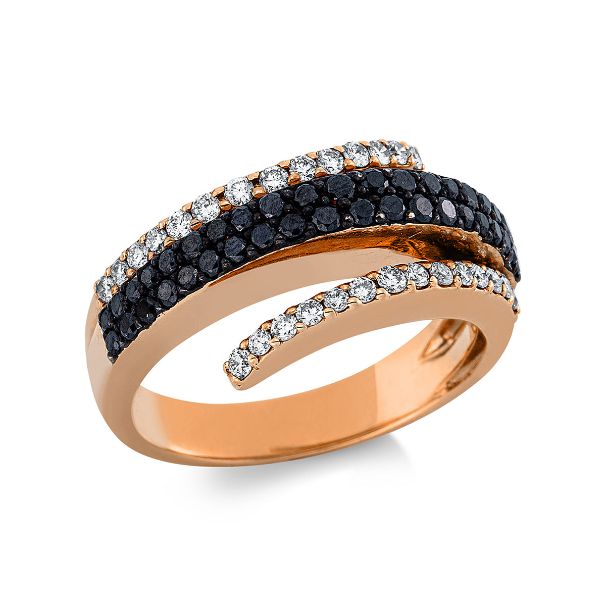 diamond full cut  fancy colored diamond ring in red gold