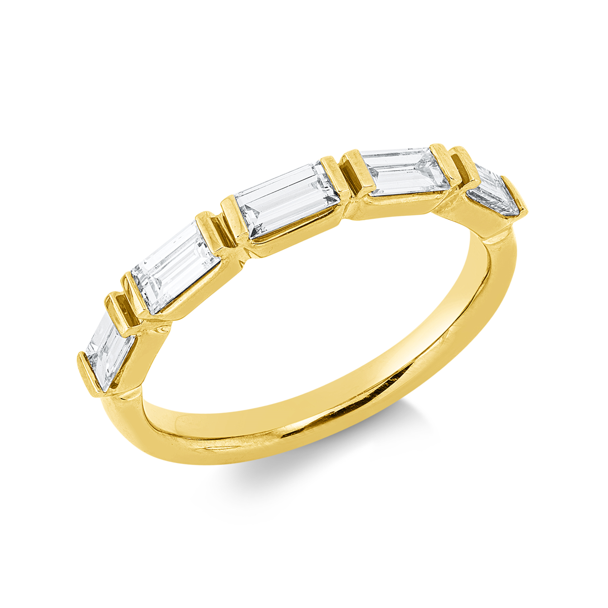 baguette  baguette ring in yellow gold